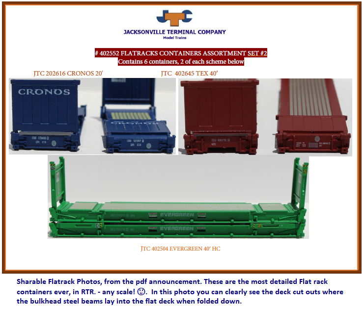 Flatrack containers Assortment Set #2 - JTC 402552 SOLD OUT