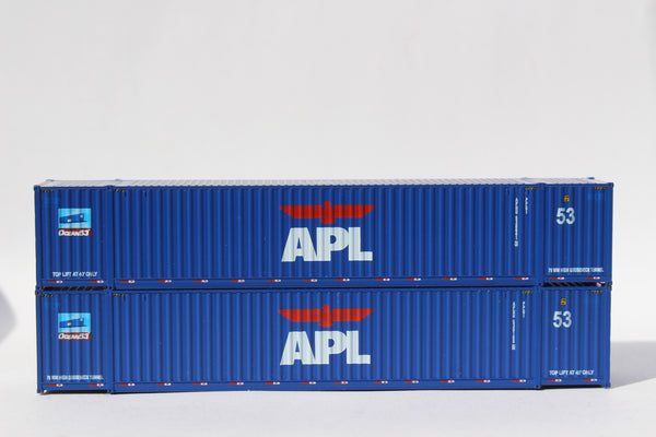 APL large logo, "Early Scheme" Ocean 53' Containers with IBC castings at 53' corner. JTC # 535033