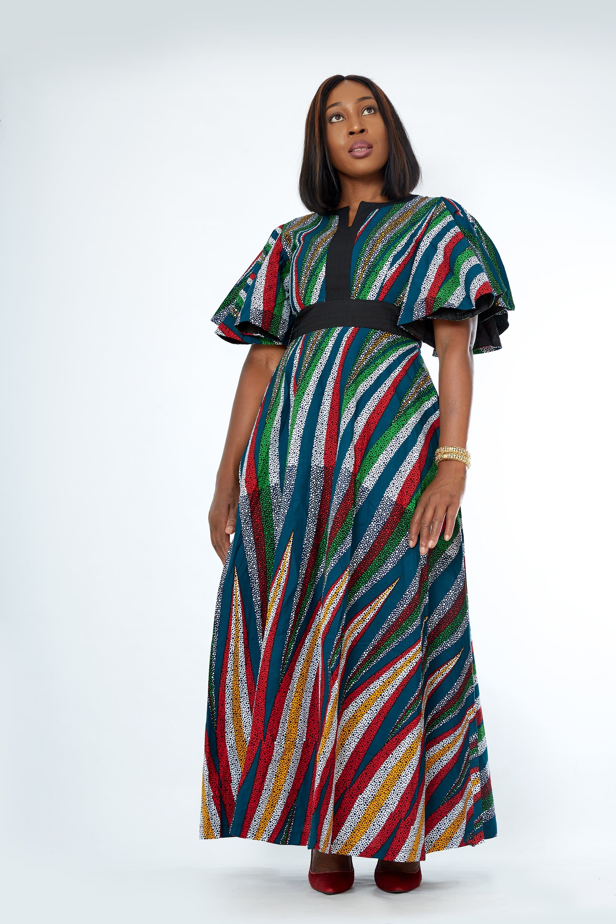 African Print Mixed Print Maxi Dress - Onome | CUMO LONDON | Reviews on ...