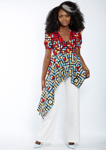 Long Sleeve African Ankara Print Maxi Dress | ATMKollectionz