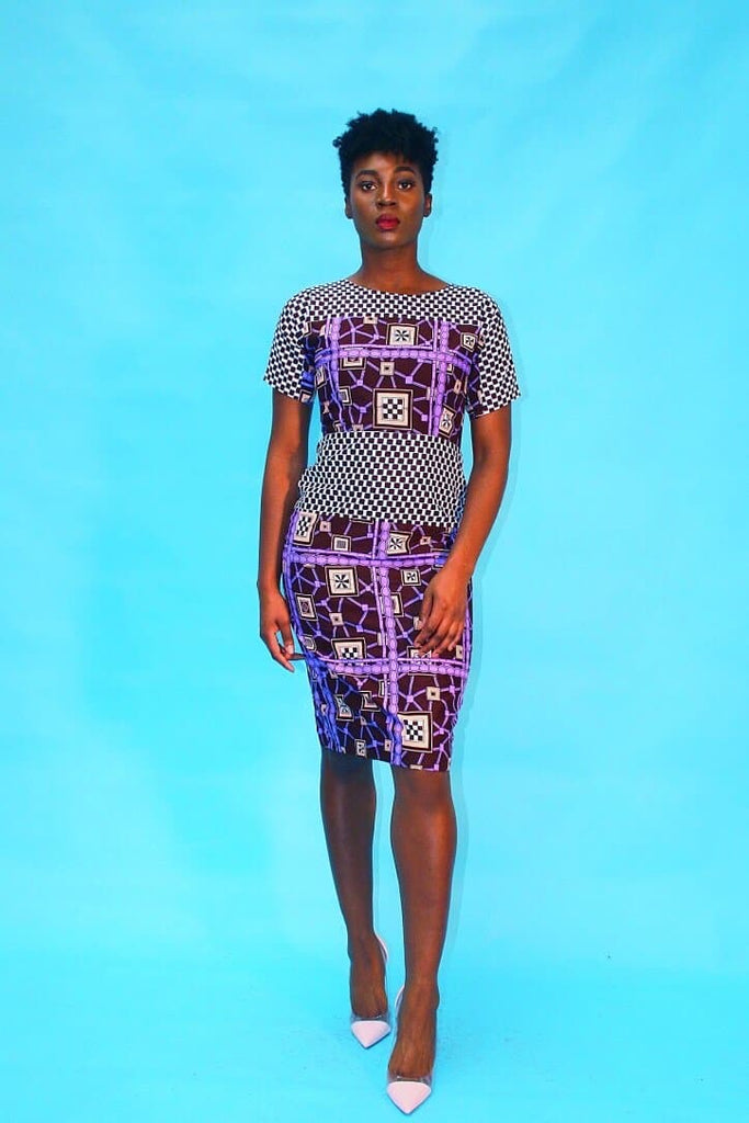 African Print Ankara Combo Pencil Dress – ATMKollectionz