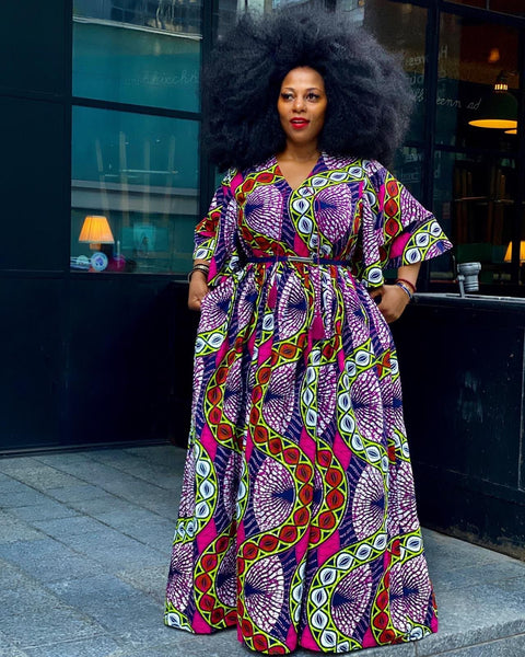 african print maxi dress plus size