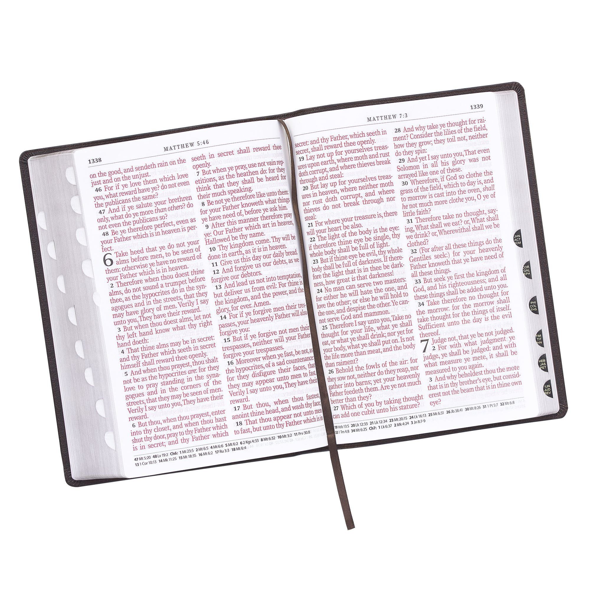 Brown Premium Leather Super Giant Print Bible with Thumb Index- KJV