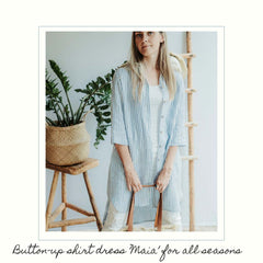 Linenbee.com linen shirt dress Maia