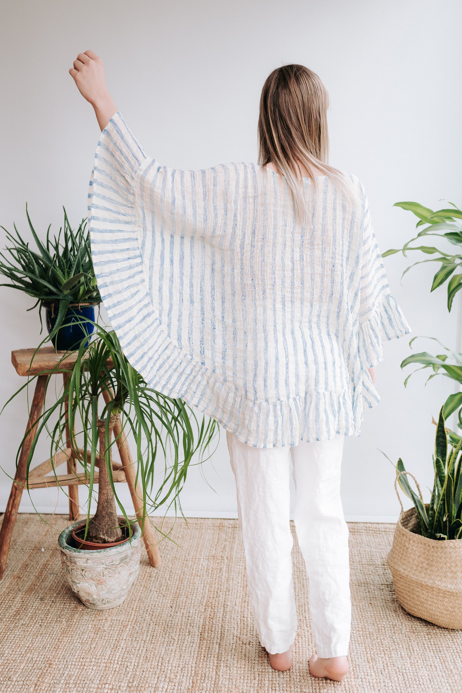 Gauze Linen Cape Top 'Penelope' Linenbee