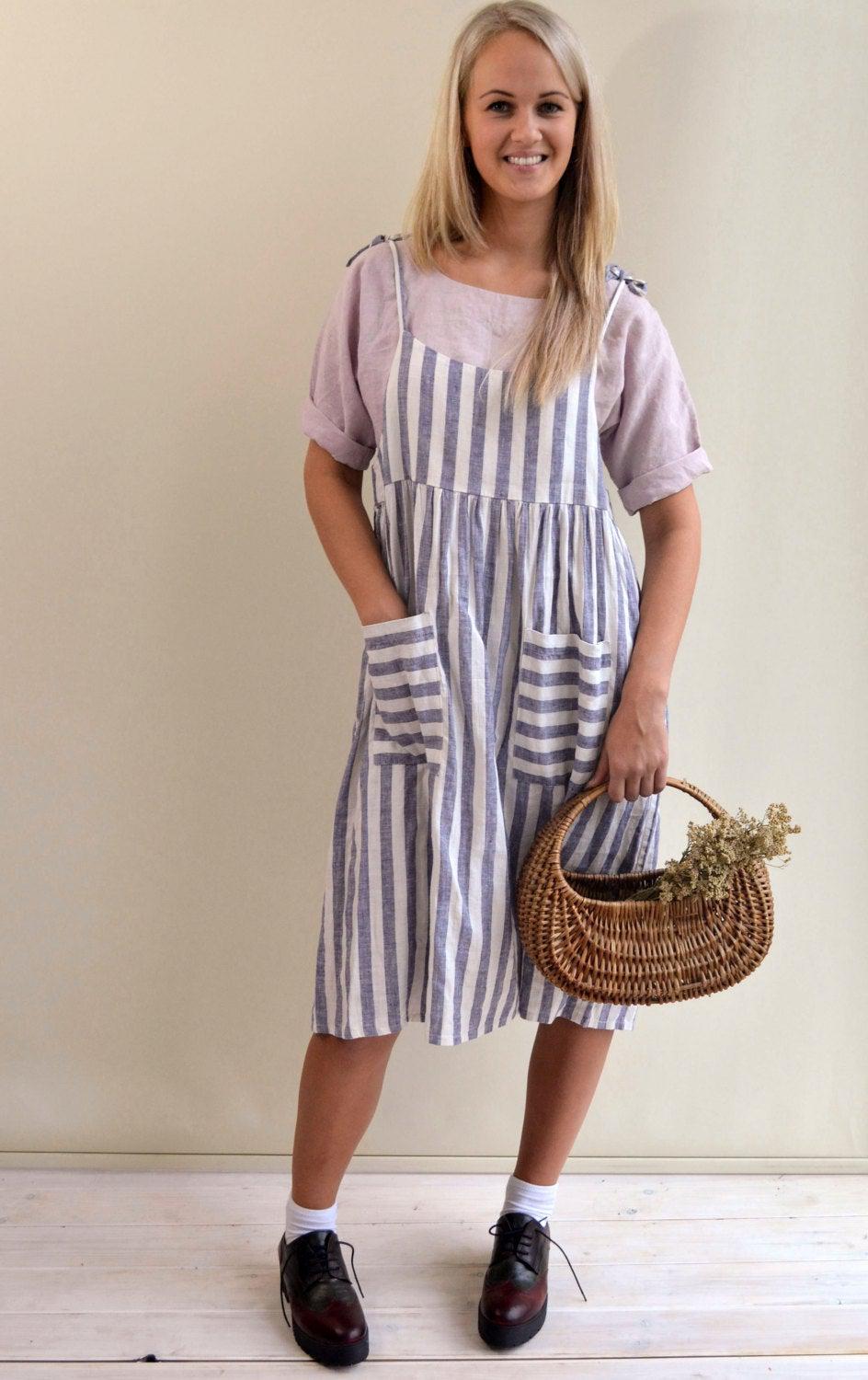 linen jumper dress