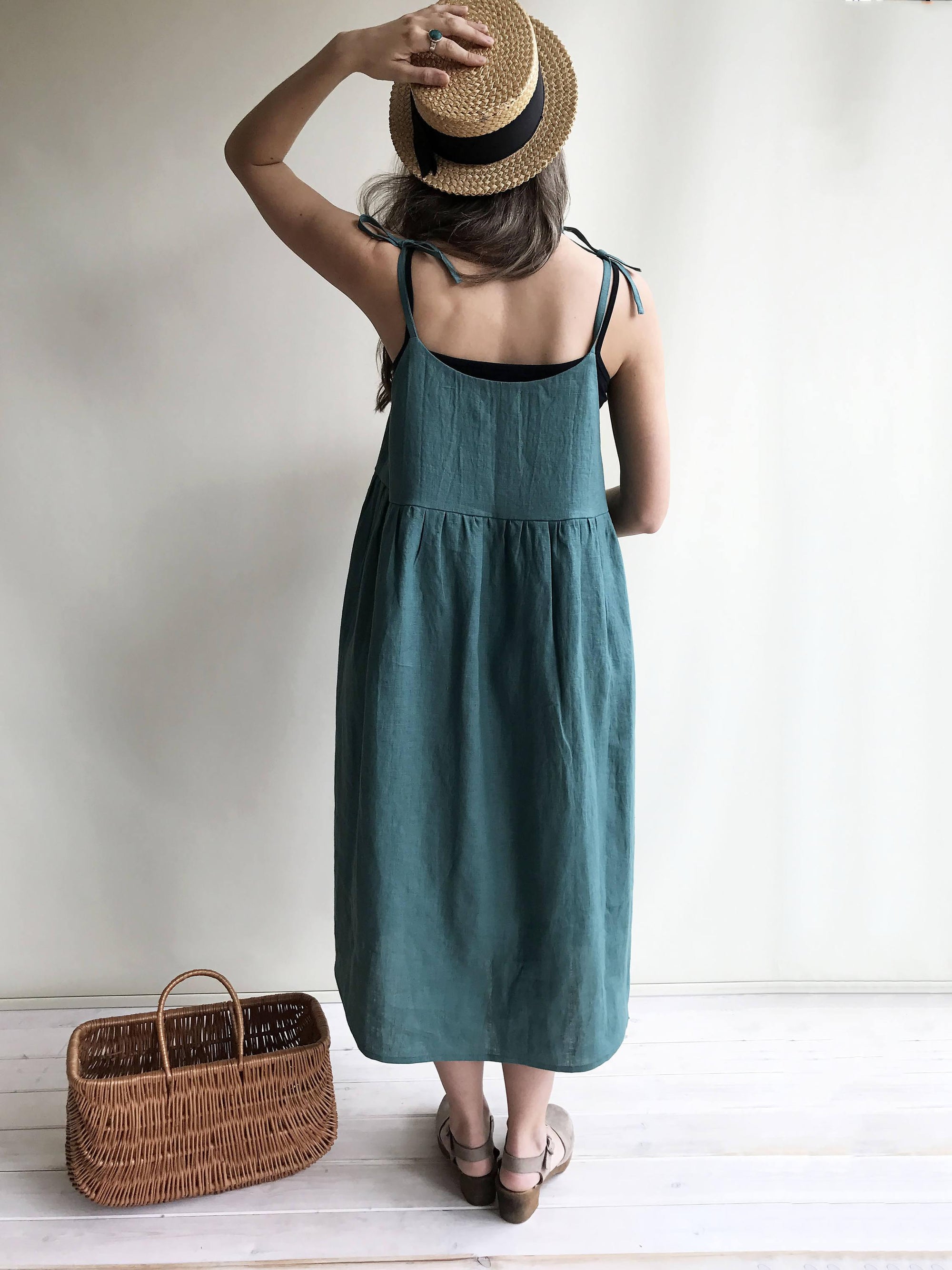 linen jumper dress