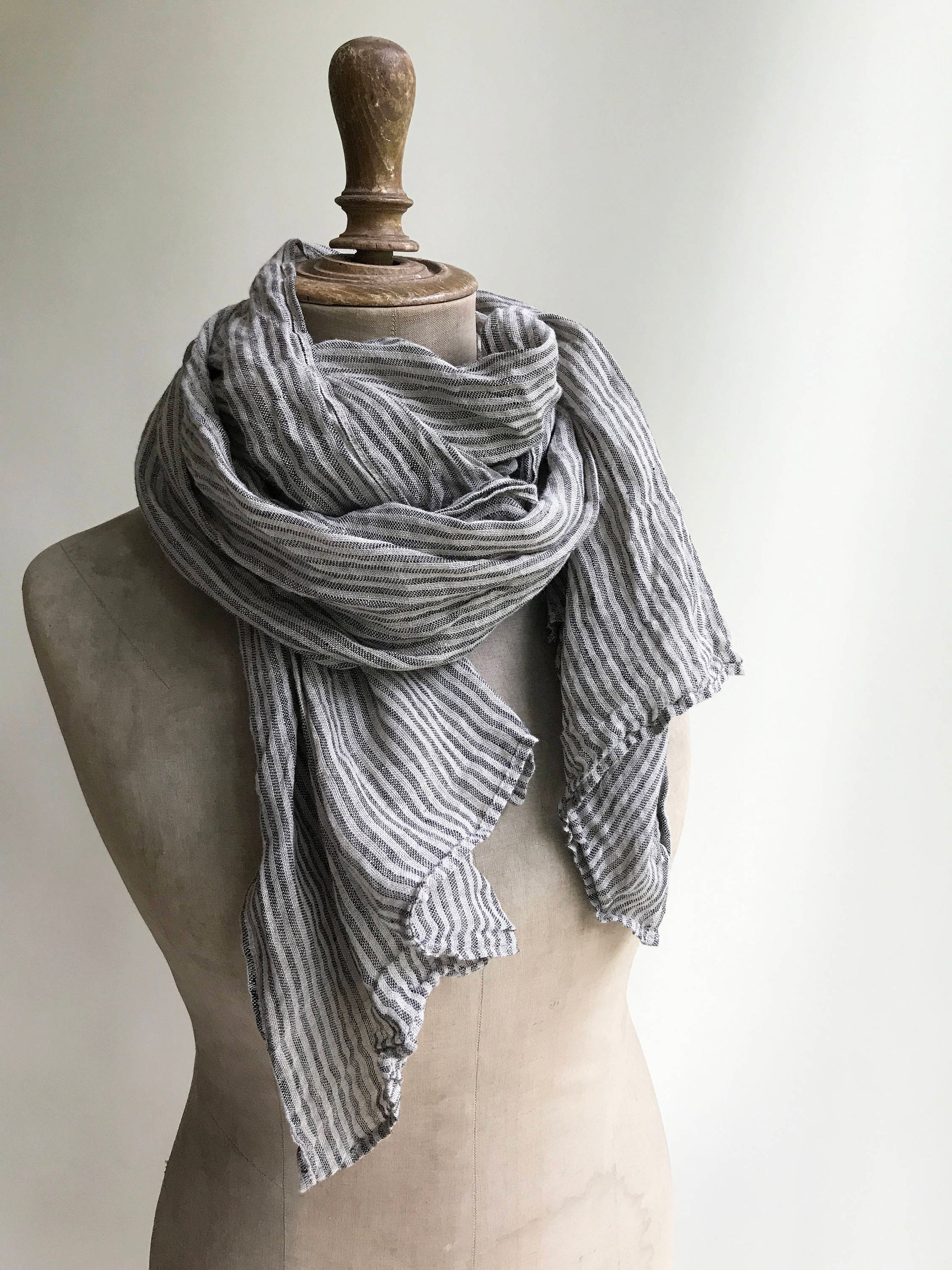 striped linen scarf