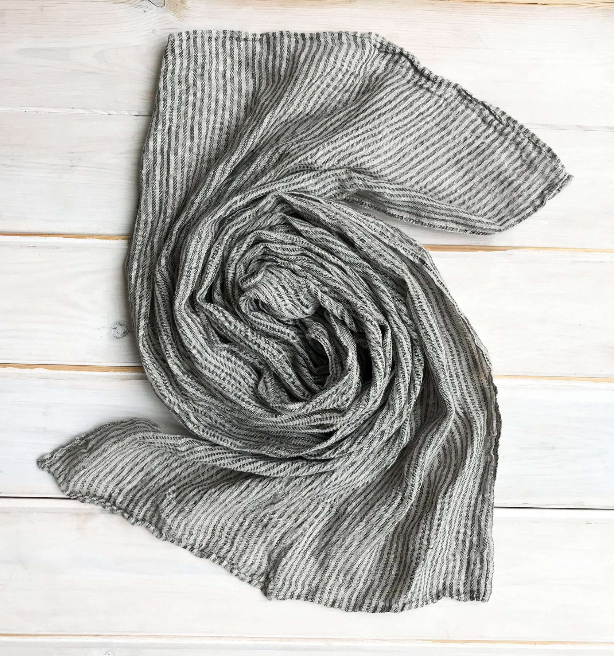 striped linen scarf