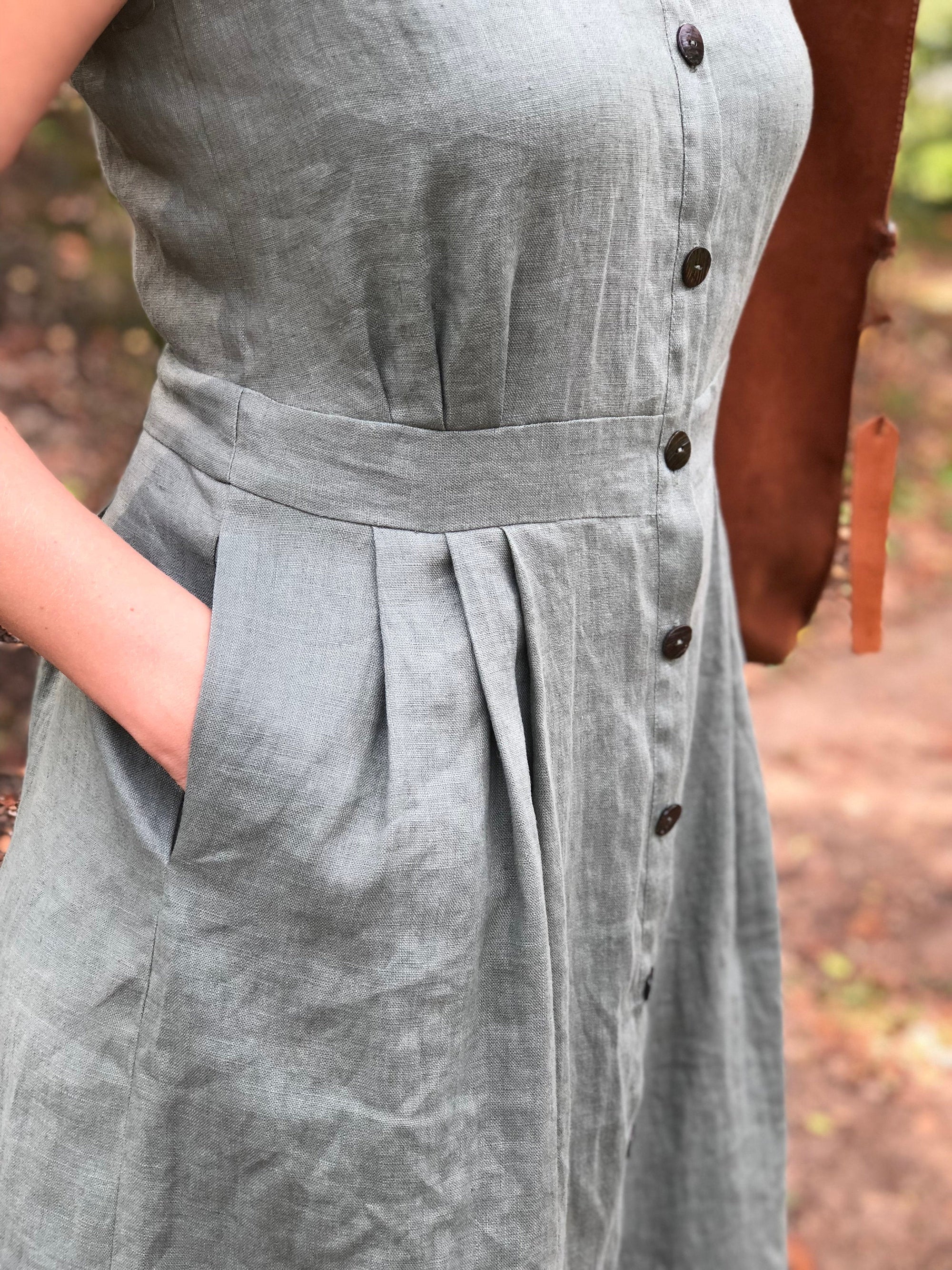 midi length linen dresses