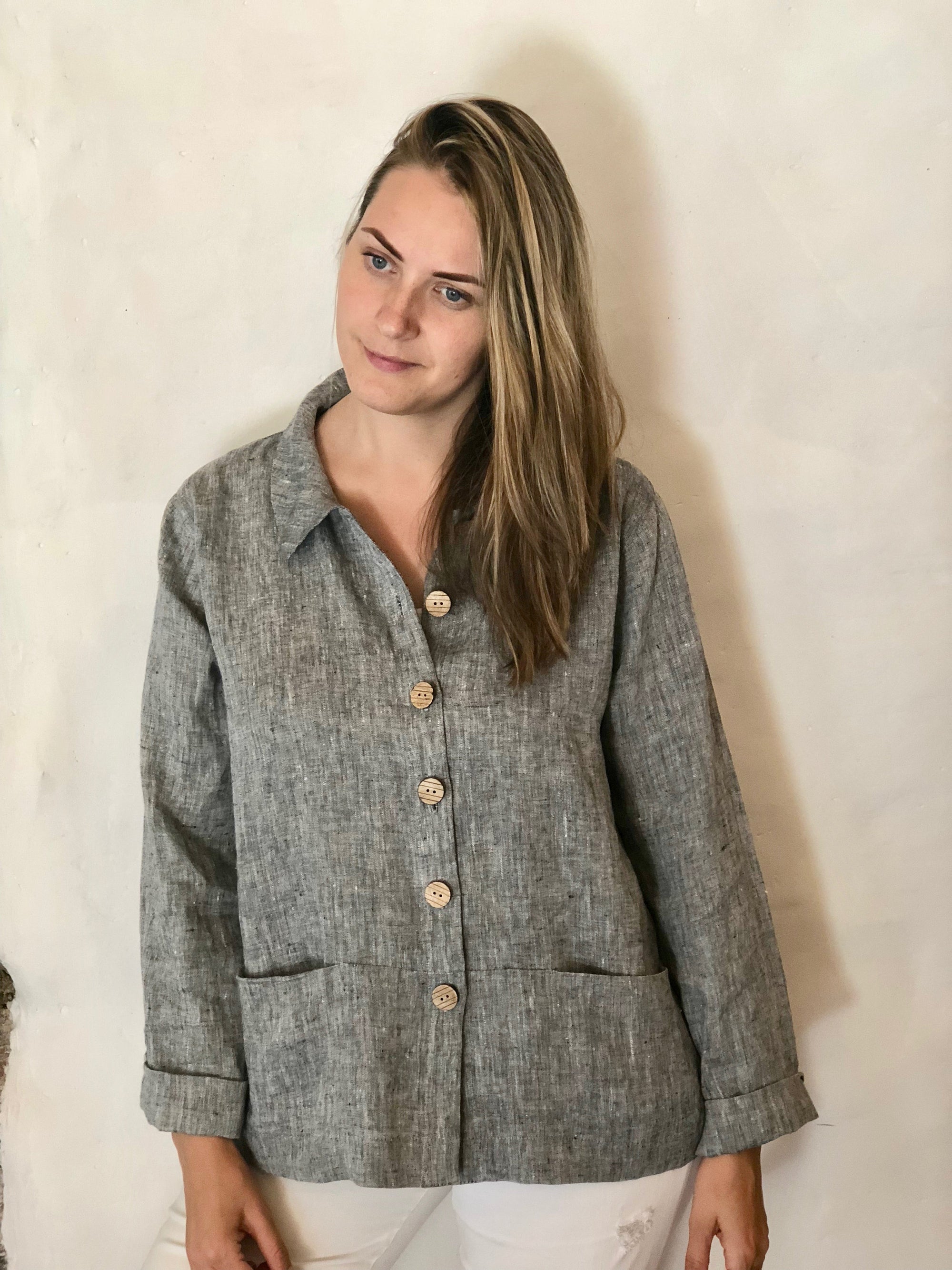 Linen Jacket Women Kim Linen Cardigan Linen Coverup Linenbee 