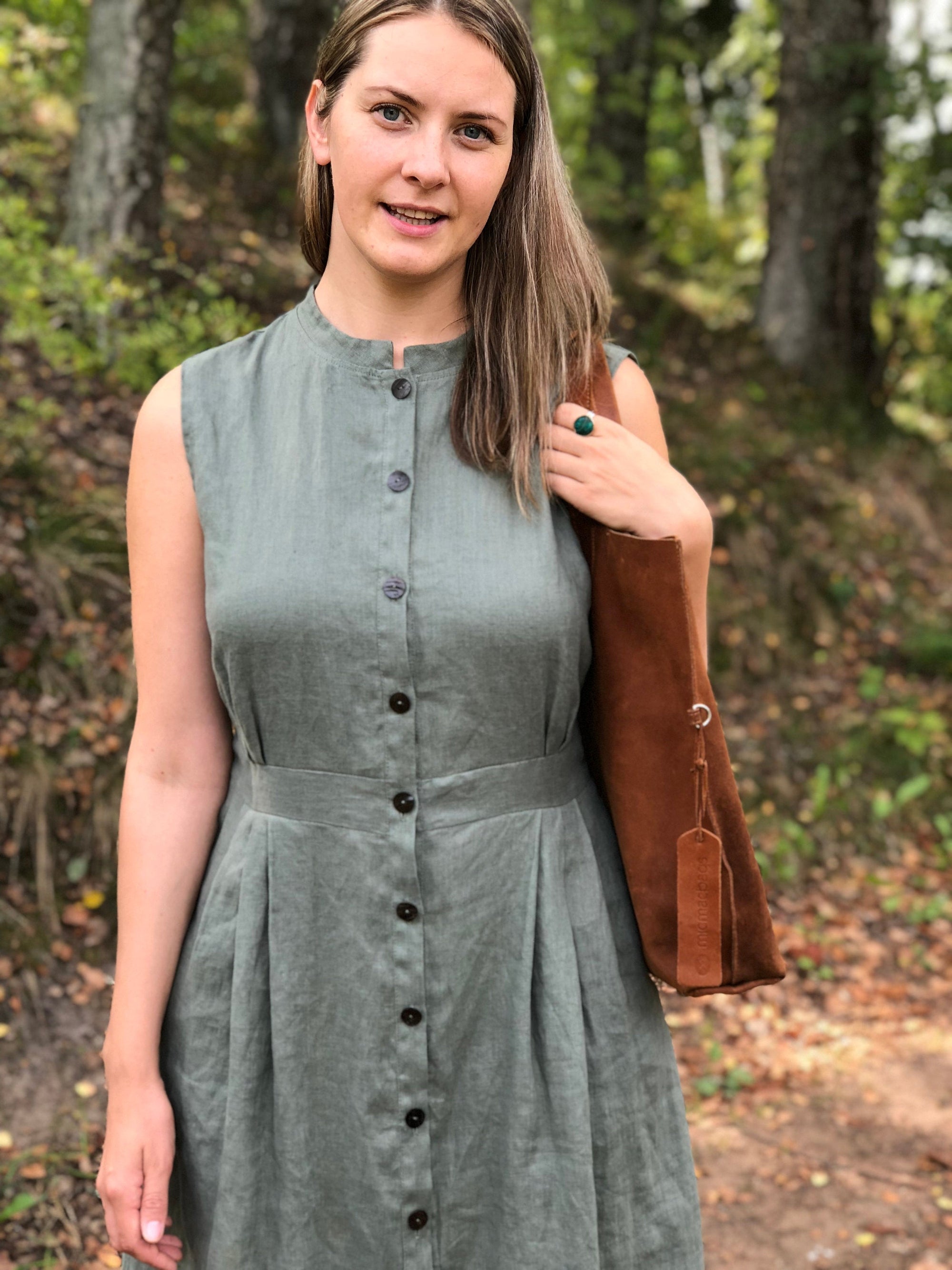 linen dress with buttons