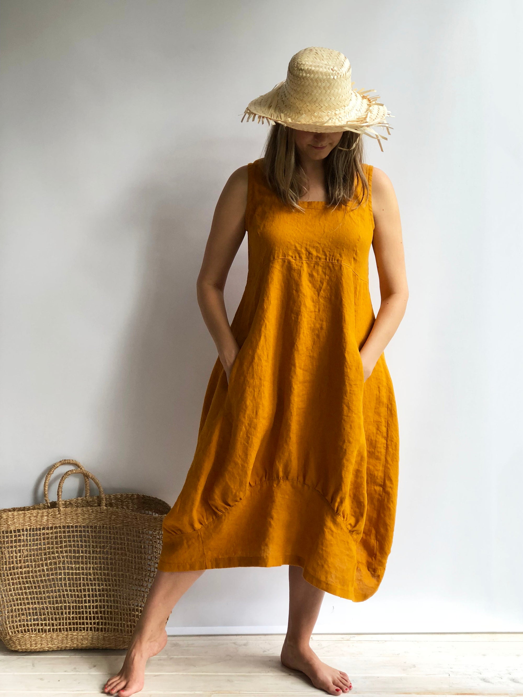 Linen Summer Dress "Samantha" Long Sleeveless Dress, Linen Beach Dress