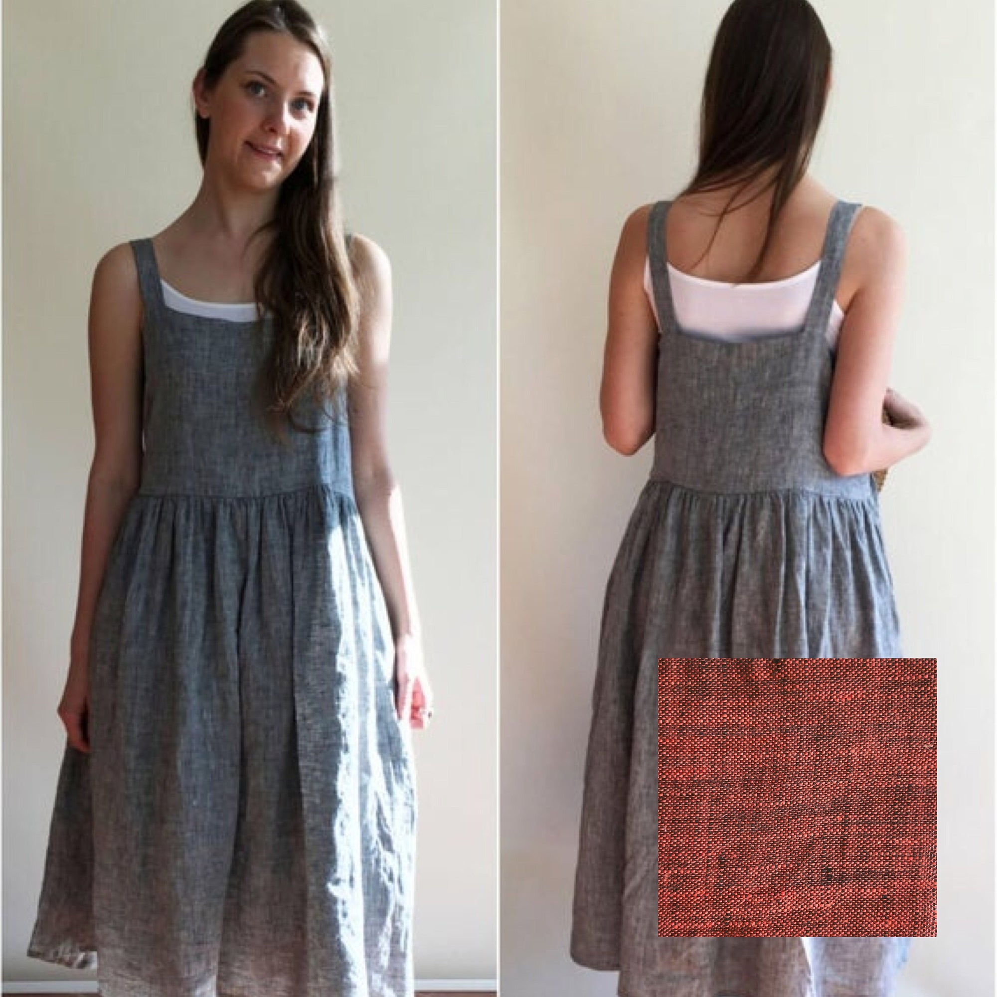 pinafore linen dress