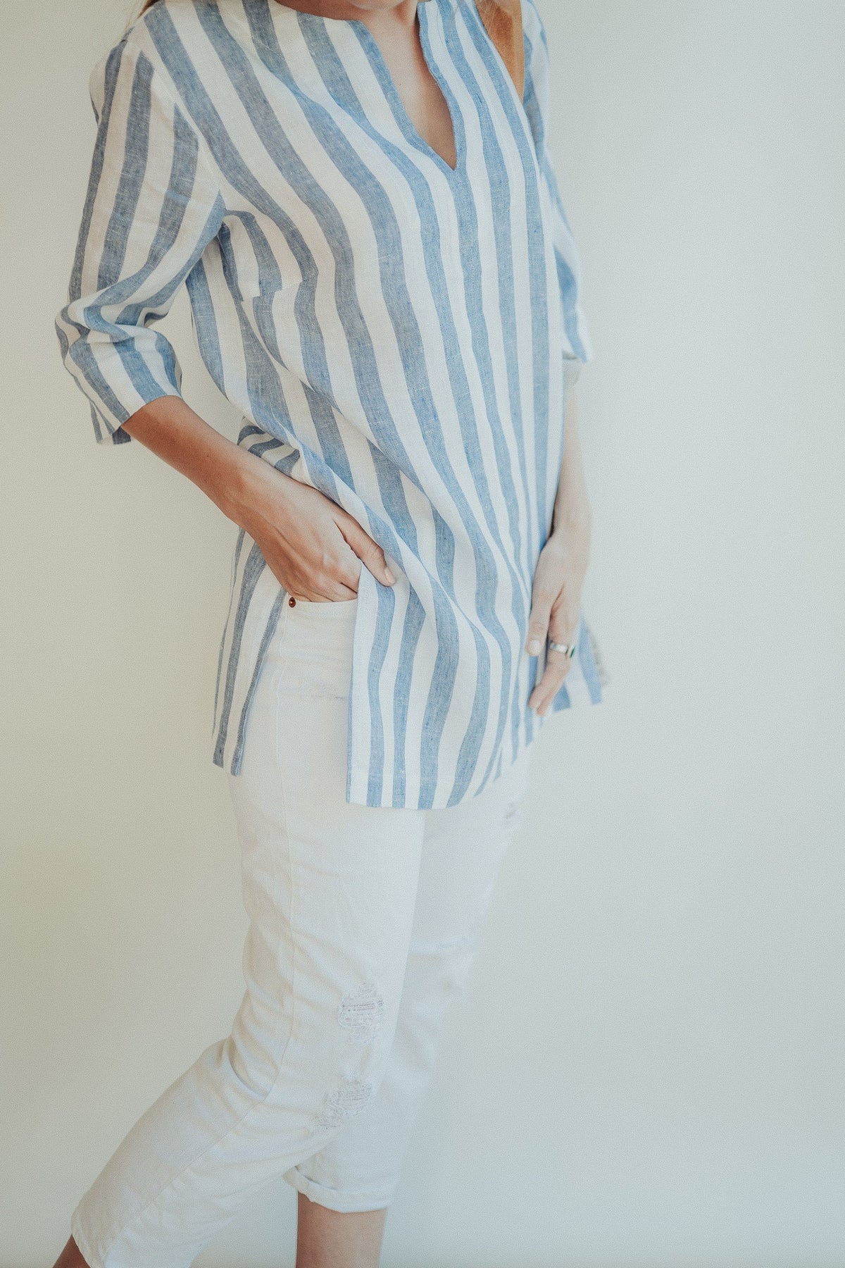 striped linen shirt womens