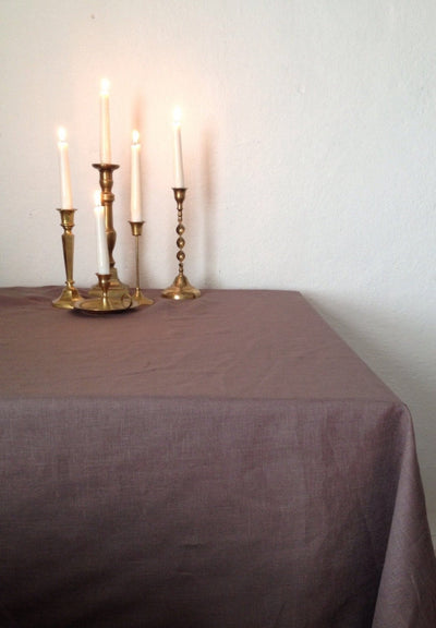 brown rectangle tablecloth