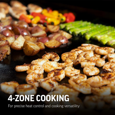 4-zone cooking for precise heat control and cooking versatility
