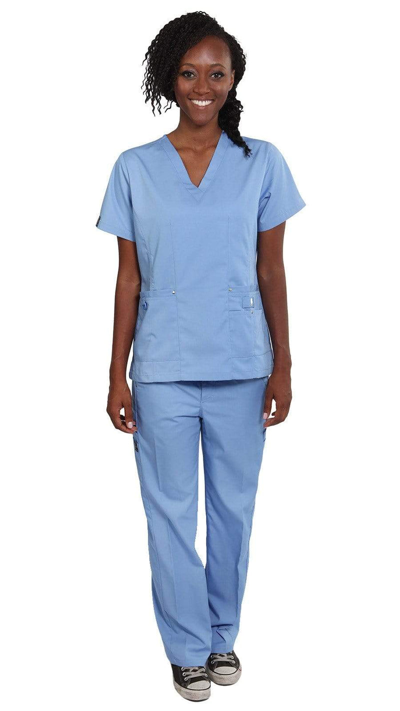 Dress A Med Women's Classic 7 Pocket Basic Uniform Scrubs
