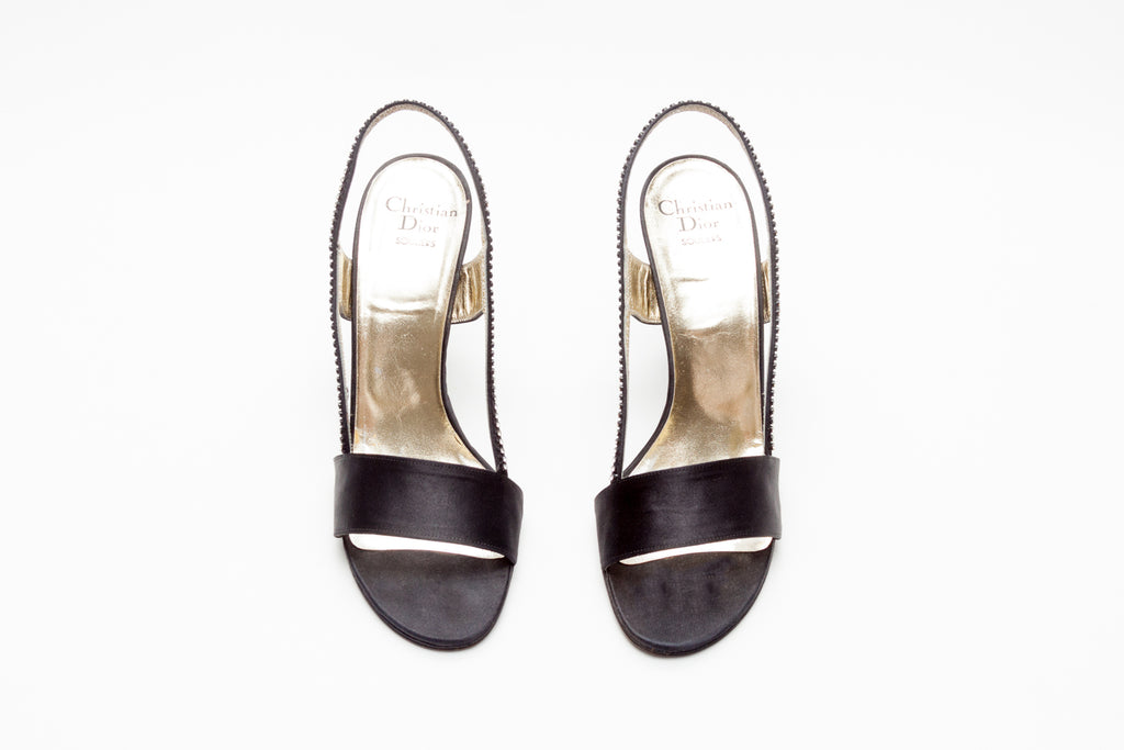 Christian Dior Vintage Rhinestone Sandals | Eklektikos The Shoe Archives