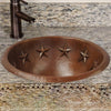 15" Magueyes Hammered Copper Star Drop-In Bath Sink
