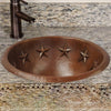 17" Magueyes Hammered Copper Star Drop-In Bath Sink