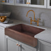 22" Fornengor Hammered Copper Single-Bowl Farmhouse Sink