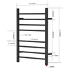 24" Tall 8 Square Bar Towel Warmer with Built-In Timer and Temperature Control Wall-Mount Plug-in/Hardwired