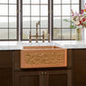 25" Ashland Copper Vine Design Single-Bowl Farmhouse Sink