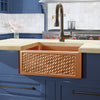 25" Ganston Copper Embossed Weave Design Single-Bowl Farmhouse Sink