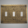 3 Gang Toggle Wall Switch Plate - Hammered Design
