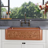 30" Ashland Copper Vine Design Single-Bowl Farmhouse Sink