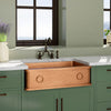30" Galor Copper Single-Bowl Farmhouse Sink with Rings