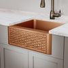 30" Ganston Copper Embossed Weave Design Single-Bowl Farmhouse Sink