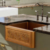 30" Lynn Copper Grape Design Single-Bowl Farmhouse Sink