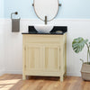 30" Unpainted Shaker Style Poplar Wood Vanity for Vessel Sink - 34" Height