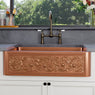 33" Ashland Copper Vine Design Single-Bowl Farmhouse Sink