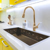 33" Celaya Hammered Copper Flower Design Single-Bowl Drop-In Kitchen Sink