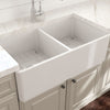 33" Dreason Fireclay Double-Bowl Farmhouse Kitchen Sink