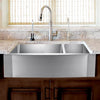 33" Sterrett Stainless Steel 70/30 Offset Double-Bowl Farmhouse Sink - Rippled Apron