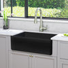 33" Veli Handcrafted Fireclay Single-Bowl Smooth Farmhouse B-Grade Sink - Matte Black