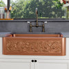 36" Ashland Copper Vine Design Single-Bowl Farmhouse Sink
