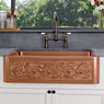 36" Ashland Copper Vine Design Single-Bowl Farmhouse Sink