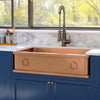 36" Galor Copper Single-Bowl Farmhouse Sink with Rings