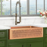 36" Gancher Copper Embossed Floral Design Single-Bowl Farmhouse Sink