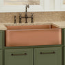 36" Geneva Smooth Copper Single-Bowl Farmhouse Sink with Hammered Interior