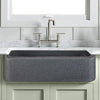 36" Smyrna Smooth Polished Blue Gray Granite Single-Bowl Farmhouse Sink