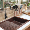 36" Soledad Hammered Copper Single-Bowl Drop-In Kitchen Sink