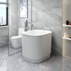 39" Akio Resin Japanese Oval Soaking Tub with Integral Seat