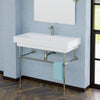 40" Vapster Fireclay Console Bathroom Sink with Steel Stand