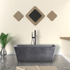 59" Russell Natural Concrete Rectangular Freestanding Tub - Smooth